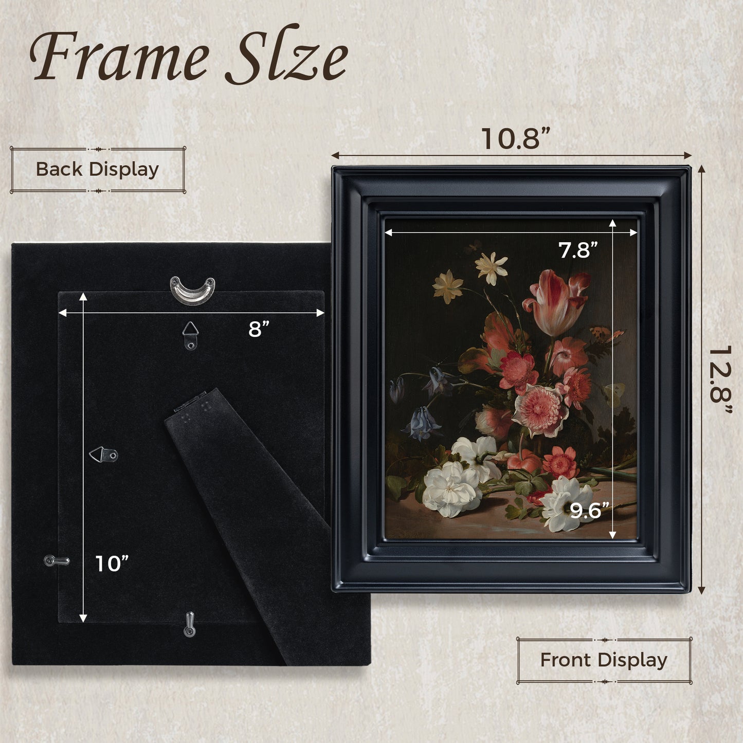 Oblivit 8x10 Picture Frame Metal with Mat for Tabletop and Wall Decor